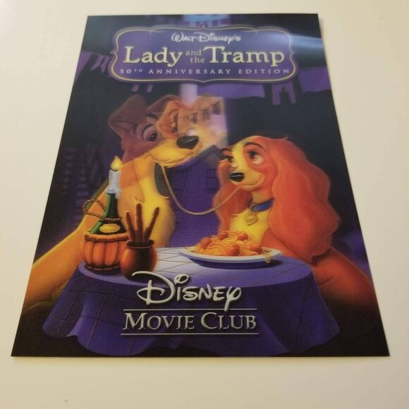 Disney Lady and the Tramp 50th Anniversary Lenticular Card Holgraphic Art Dogs - Picture 7 of 9